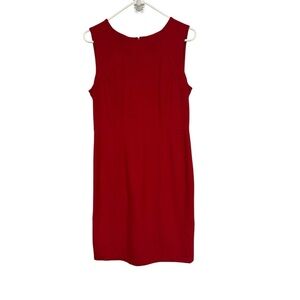 Talbots Elegant Red Sleeveless Ponte Sheath Dress, 6